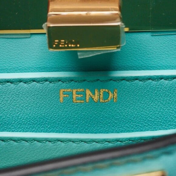 Fendi Teal Leather Petite Peekaboo Iseeu Satchel Bag 8BN335 - Picture 12 of 12